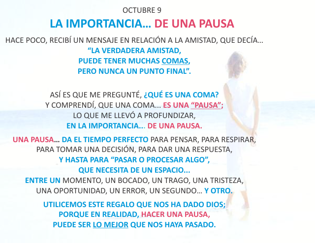 La importancia... de una pausa